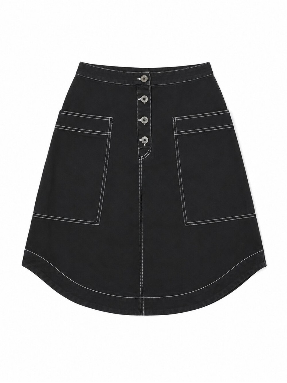 Monki Black Utility Skirt – Contrast Stitch – Size 36 (US 4) – Like New